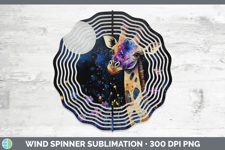 Safari Galaxy Giraffe Wind Spinner Sublimation Spinner Desig