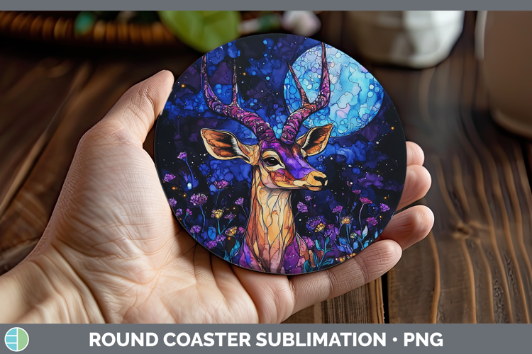 Safari Galaxy Impala Round Coaster Sublimation Coaster Desig