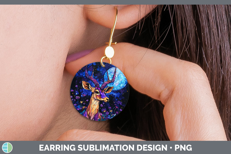 Safari Galaxy Impala Round Earrings Sublimation Earrings Des