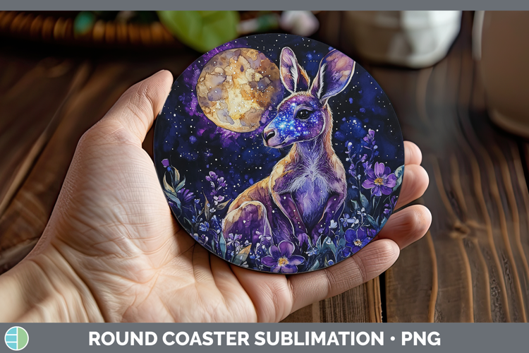 Safari Galaxy Kangaroo Round Coaster Sublimation Coaster Des