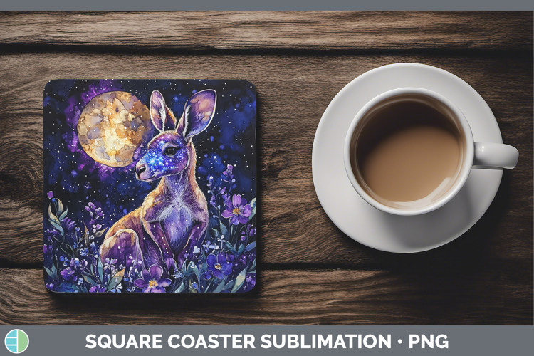 Safari Galaxy Kangaroo Square Coaster Sublimation Coaster De