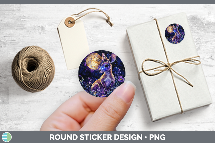 Safari Galaxy Kangaroo Stickers | Round Labels Designs