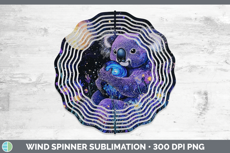 Safari Galaxy Koala Wind Spinner Sublimation Spinner Designs