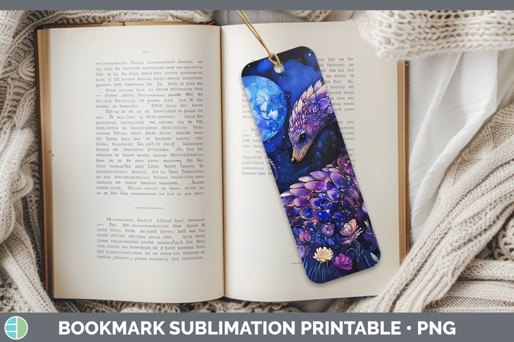 Safari Galaxy Pangolin Bookmark Sublimation Printable Design