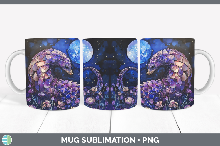 Safari Galaxy Pangolin Mug Wrap Sublimation Coffee Cup Desig