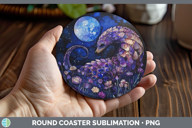 Safari Galaxy Pangolin Round Coaster Sublimation Coaster Des