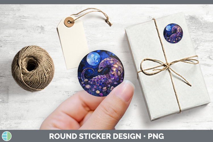 Safari Galaxy Pangolin Stickers | Round Labels Designs