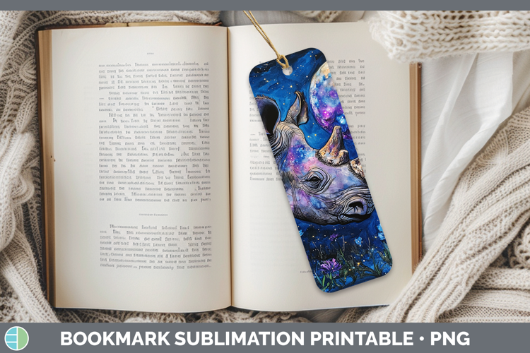 Safari Galaxy Rhino Bookmark Sublimation Printable Designs