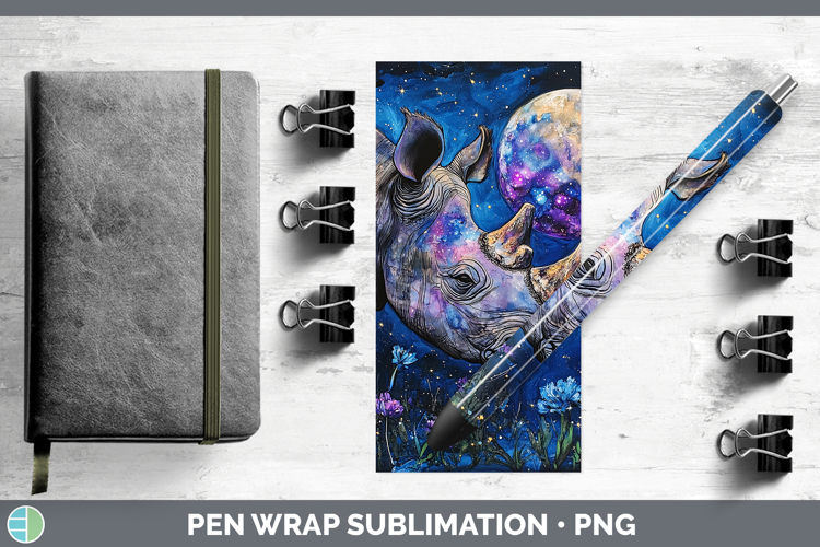 Safari Galaxy Rhino Pen Wrap Sublimation Pen Designs