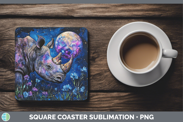 Safari Galaxy Rhino Square Coaster Sublimation Coaster Desig