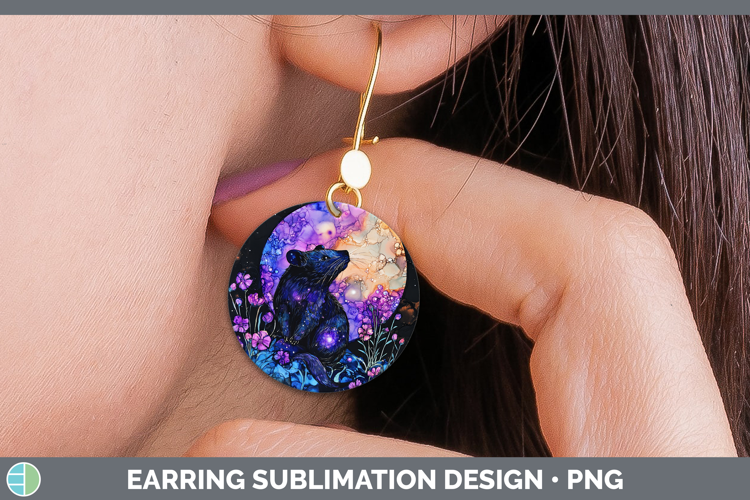 Safari Galaxy Tasmanian Devil Round Earrings Sublimation Ear