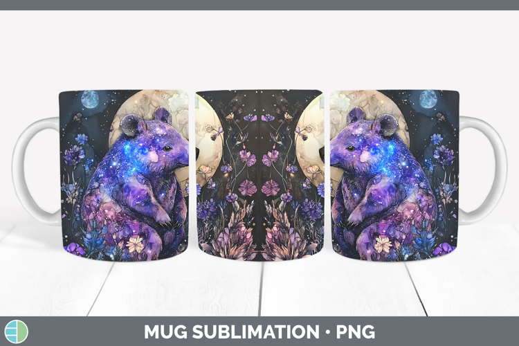 Safari Galaxy Wombat Mug Wrap Sublimation Coffee Cup Designs