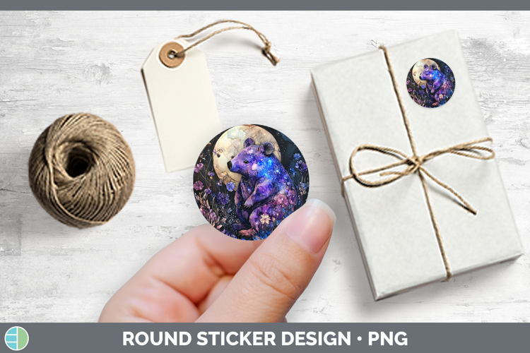 Safari Galaxy Wombat Stickers | Round Labels Designs