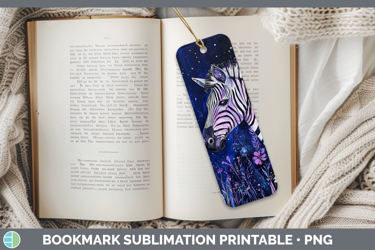 Safari Galaxy Zebra Bookmark Sublimation Printable Designs
