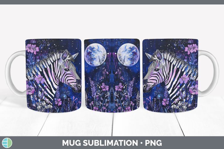 Safari Galaxy Zebra Mug Wrap Sublimation Coffee Cup Designs