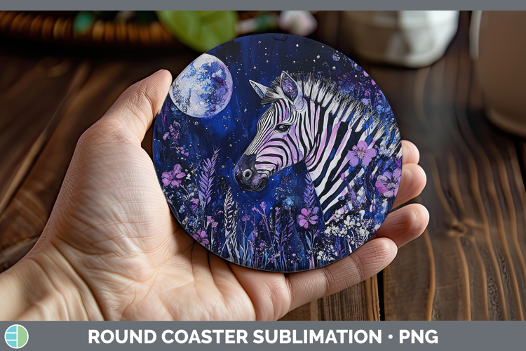 Safari Galaxy Zebra Round Coaster Sublimation Coaster Design