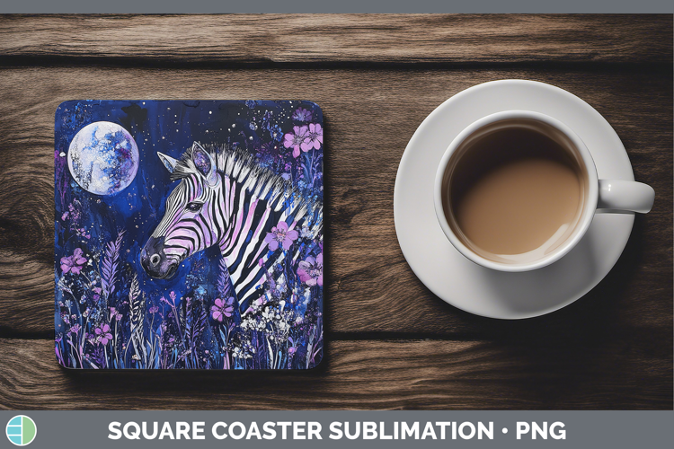 Safari Galaxy Zebra Square Coaster Sublimation Coaster Desig