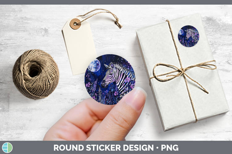 Safari Galaxy Zebra Stickers | Round Labels Designs