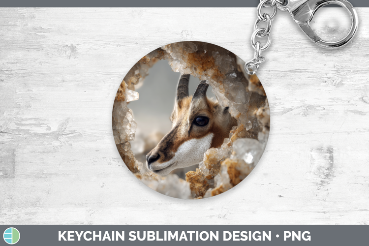 Antelope Keychain Safari Geode Wall Sublimation Keyring Desi