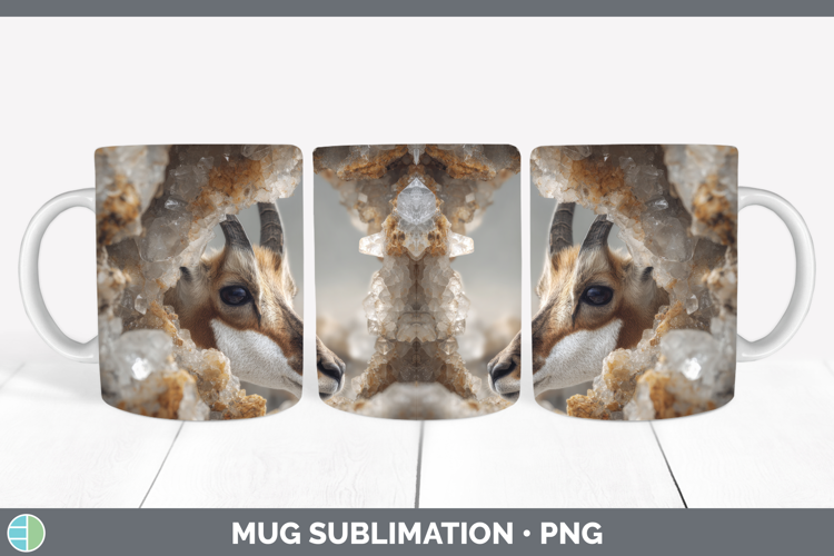 Antelope Mug Wrap Safari Geode Wall Sublimation Coffee Cup D