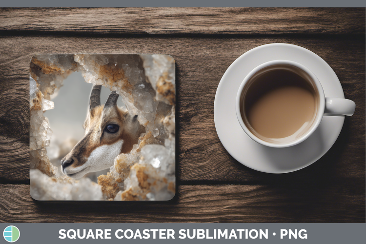 Antelope Square Coaster Safari Geode Wall Sublimation Coaste