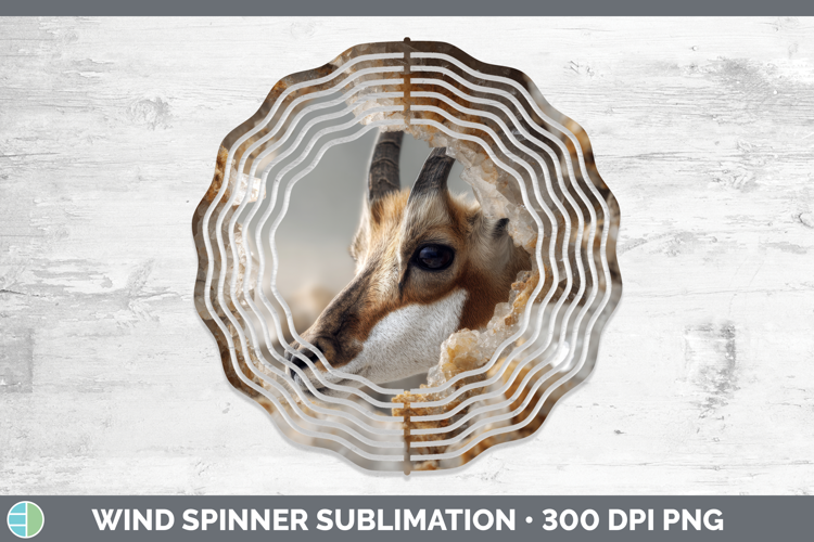 Antelope Wind Spinner Safari Geode Wall Sublimation Spinner
