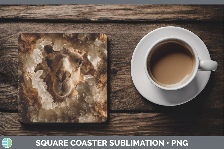 Camel Square Coaster Safari Geode Wall Sublimation Coaster D