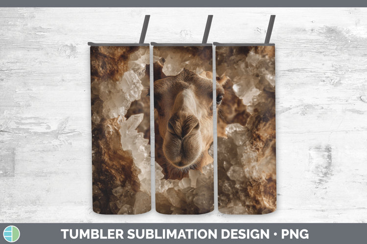 Camel Tumbler Safari Geode Wall Sublimation 20 oz Skinny Tum