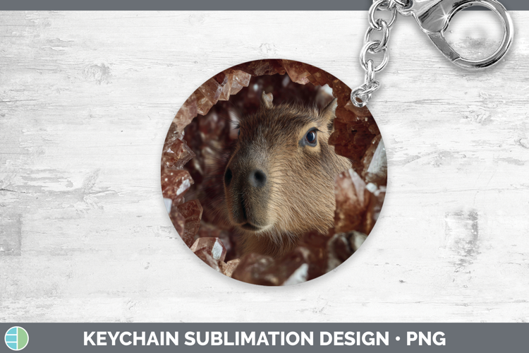 Capybara Keychain Safari Geode Wall Sublimation Keyring Desi
