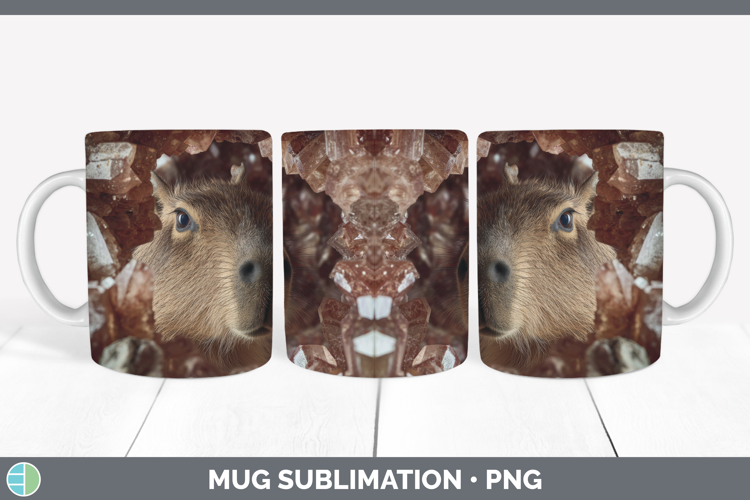 Capybara Mug Wrap Safari Geode Wall Sublimation Coffee Cup D