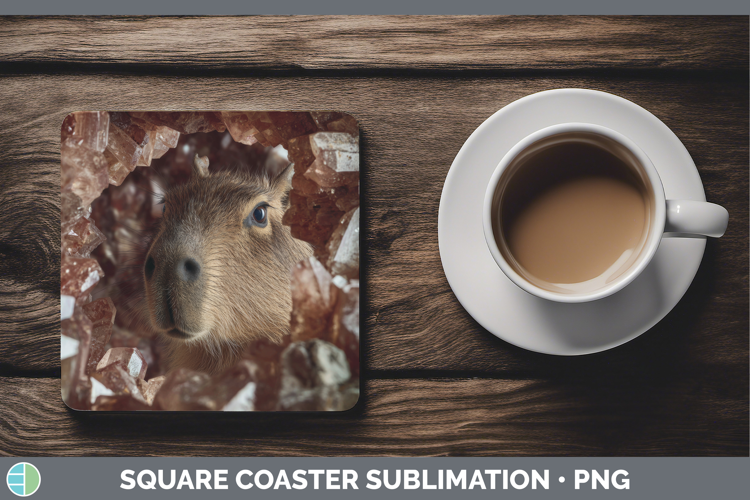 Capybara Square Coaster Safari Geode Wall Sublimation Coaste