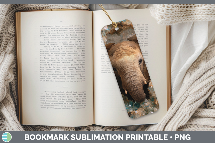 Elephant Bookmark Safari Geode Wall Sublimation Printable De