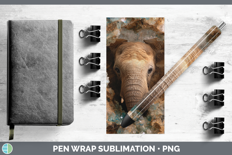 Elephant Pen Wrap Safari Geode Wall Sublimation Pen Designs