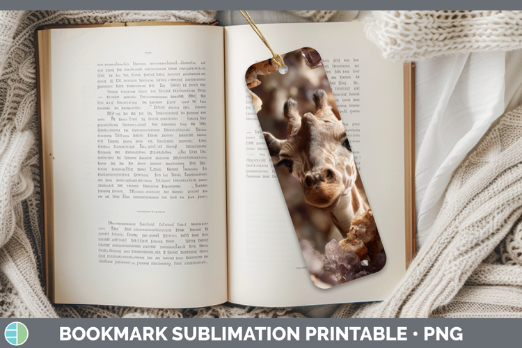 Giraffe Bookmark Safari Geode Wall Sublimation Printable Des