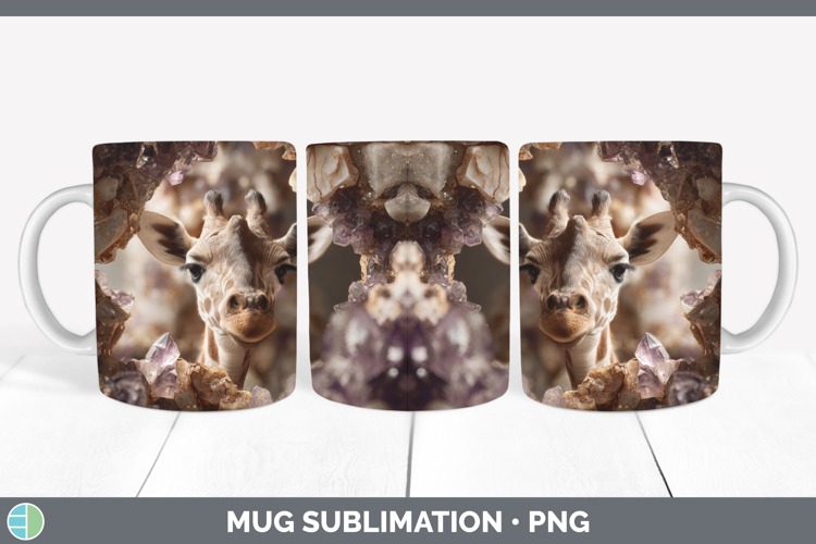 Giraffe Mug Wrap Safari Geode Wall Sublimation Coffee Cup De