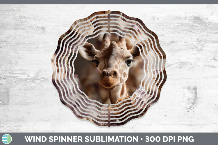 Giraffe Wind Spinner Safari Geode Wall Sublimation Spinner D