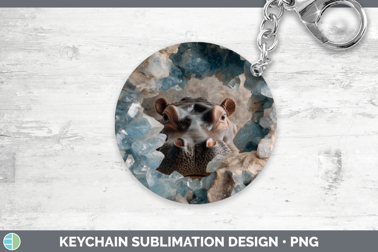 Hippo Keychain Safari Geode Wall Sublimation Keyring Designs