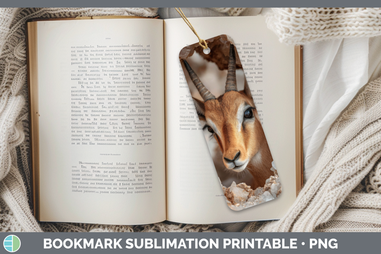 Impala Bookmark Safari Geode Wall Sublimation Printable Desi