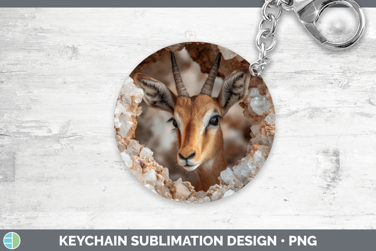 Impala Keychain Safari Geode Wall Sublimation Keyring Design
