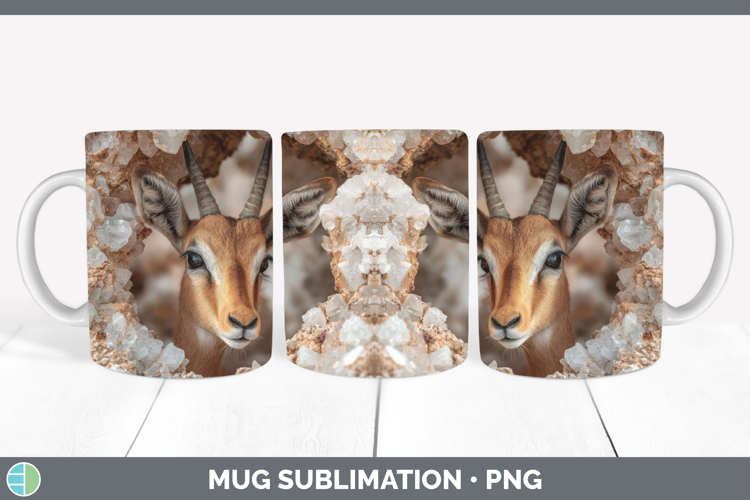 Impala Mug Wrap Safari Geode Wall Sublimation Coffee Cup Des