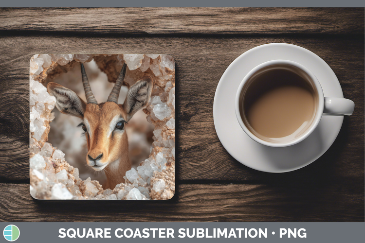 Impala Square Coaster Safari Geode Wall Sublimation Coaster