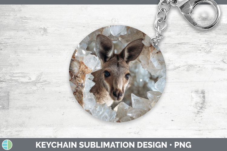 Kangaroo Keychain Safari Geode Wall Sublimation Keyring Desi