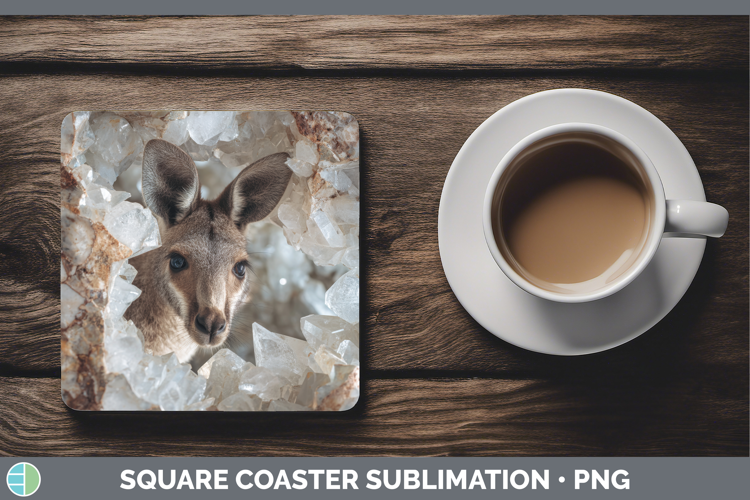 Kangaroo Square Coaster Safari Geode Wall Sublimation Coaste