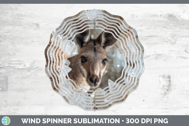 Kangaroo Wind Spinner Safari Geode Wall Sublimation Spinner
