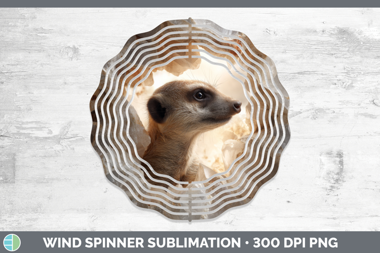 Meerkat Wind Spinner Safari Geode Wall Sublimation Spinner D