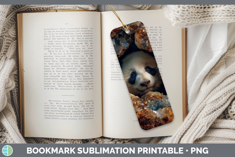 Panda Bear Bookmark Safari Geode Wall Sublimation Printable