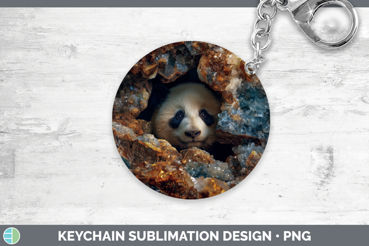 Panda Bear Keychain Safari Geode Wall Sublimation Keyring De