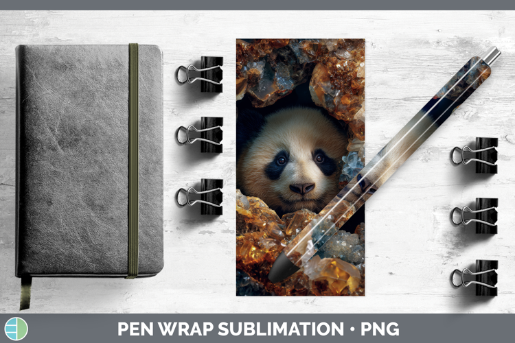 Panda Bear Pen Wrap Safari Geode Wall Sublimation Pen Design