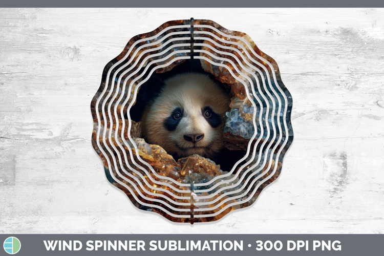 Panda Bear Wind Spinner Safari Geode Wall Sublimation Spinne