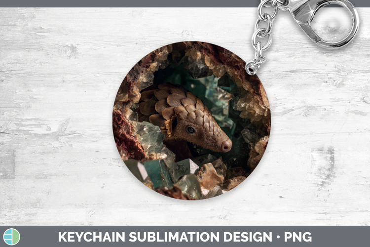 Pangolin Keychain Safari Geode Wall Sublimation Keyring Desi